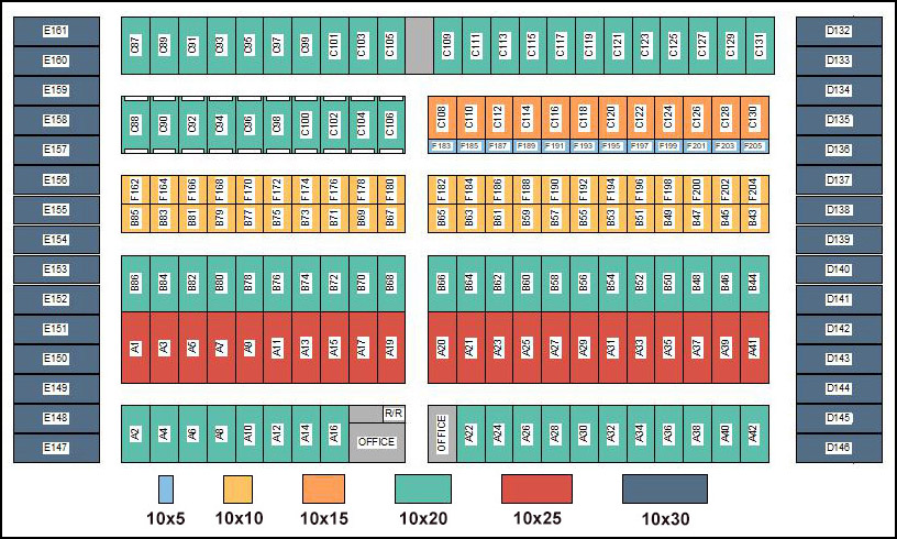 Six sizes of climate-controlled storage units are available.